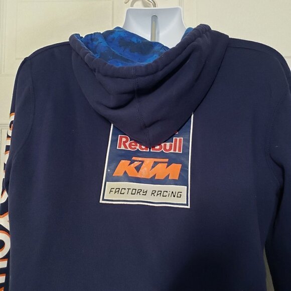 Red Bull KTM Racing Sweatshirt Blue Hooded Full Zip Jacket Mens Sz Large - Picture 8 of 15